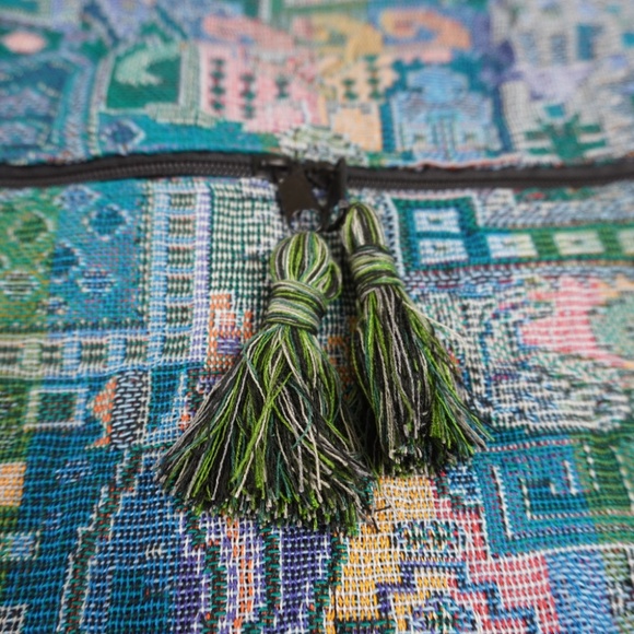 VTG Tapestry Cross Body Messenger Bag Carpet Fabric Boho Purse Hippie Festival - Picture 3 of 9